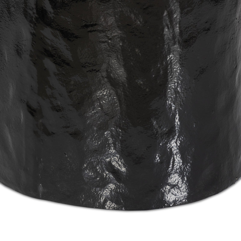 Dulcie End Table-Glossy Black Cast Aluminum