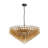 Modern Round Chandelier, 37" Extra Large Tiered Smoke Glass Pendant Light Fixture with Adjustable Height for Dining Room, Living Room & Kitchen Island
