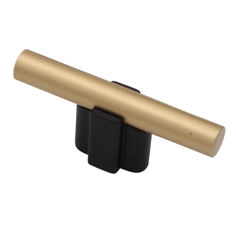 Visturo Bar Knob, Matte Black/Satin Brass