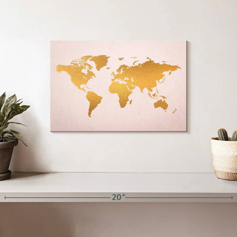 Aliaz Gold On Pink World Map