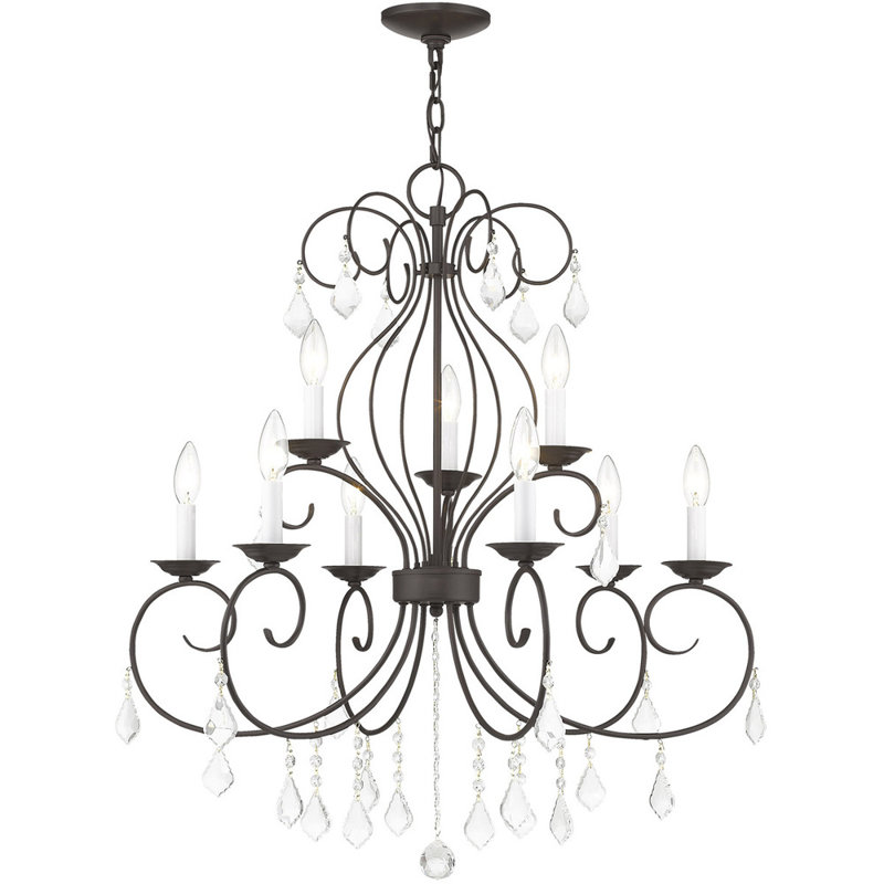 9 - Light Classic / Traditional Chandelier, English Bronze