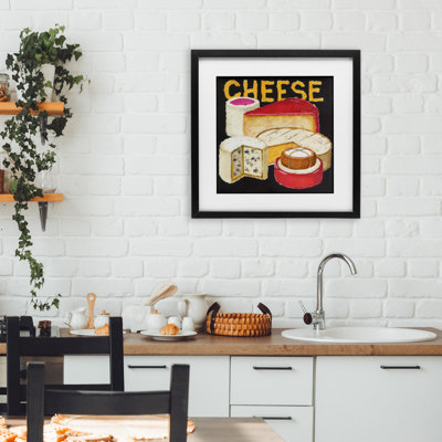 Assorted Cheese Wheels Framed Print Under Glass, design by Nancy Overton