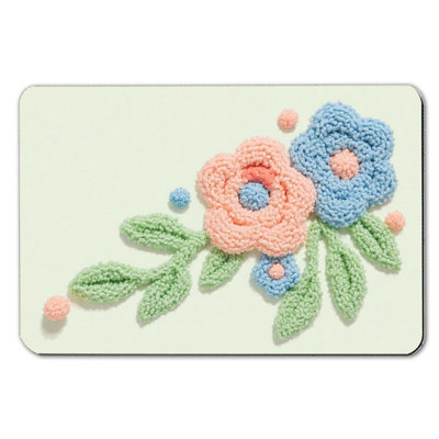 Tapis de bain tricoté à motif floral, 16 po x 24 po