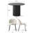 4 - Person Dining Table Sets With Round Table & 4 Upholstered Tweed Chairs-678658249