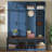 Farmhouse Hall Tree with 4 Hidden Hanging Hooks,Seating Bench with 8 Doors-1937297375