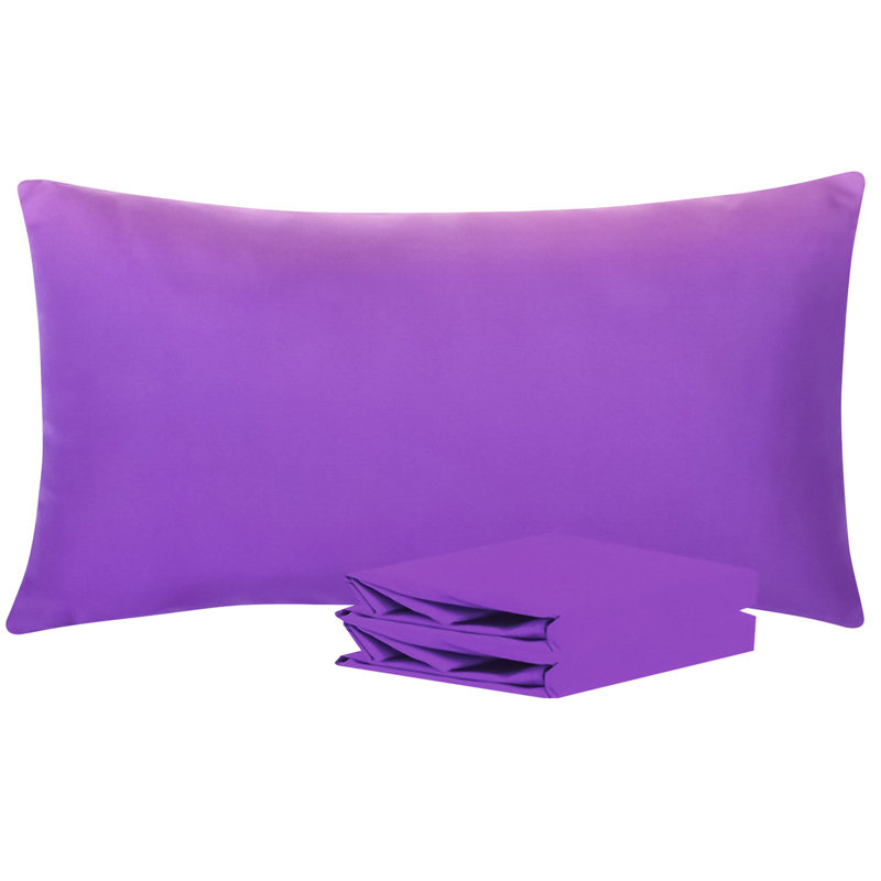 Taies d'oreiller de lit, 1800 taies d'oreiller en microfibre brossée avec fermeture à enveloppe - NTBAY, Mauve