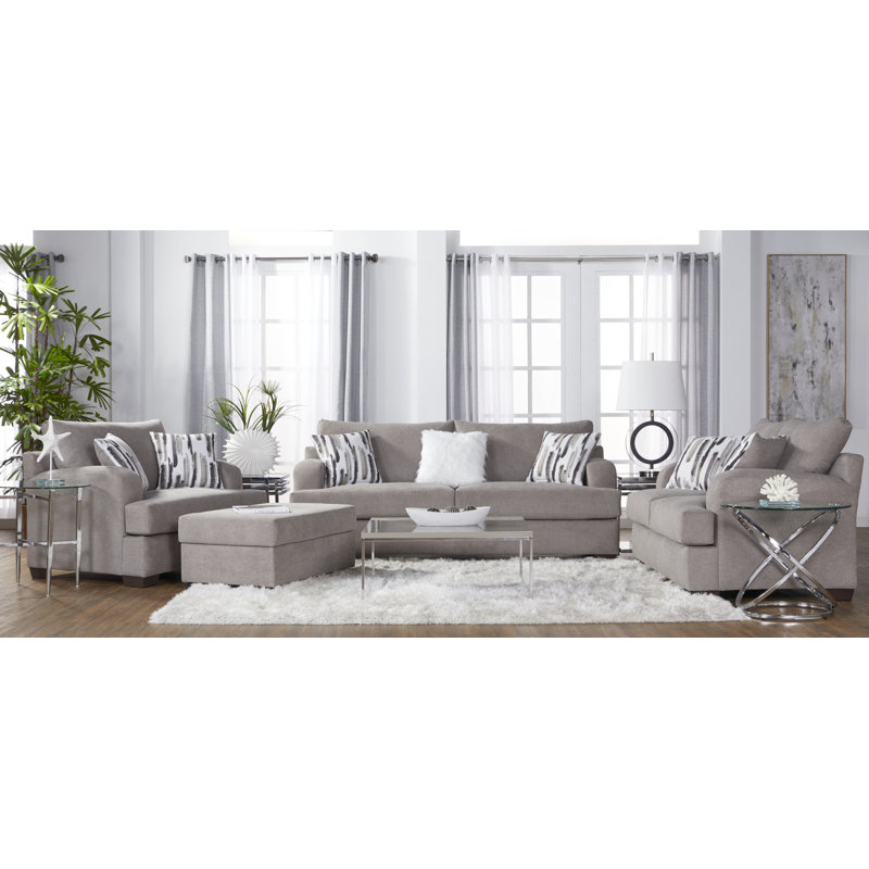 Stefka Upholstered Loveseat, Light Gray