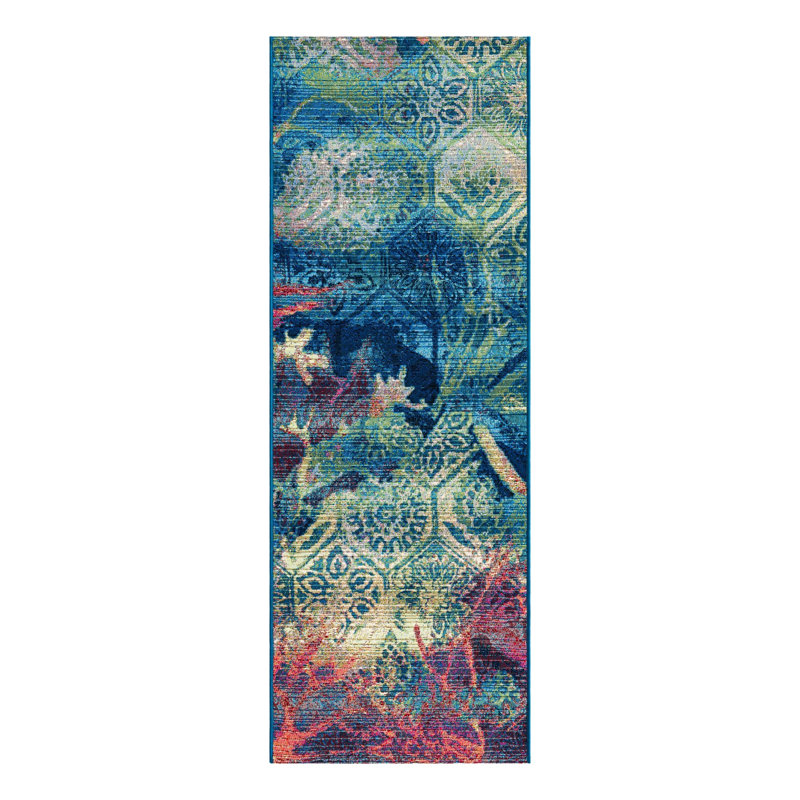 Multi Edgartown Indoor/Outdoor Modern Rug, Runner 2' x 6'