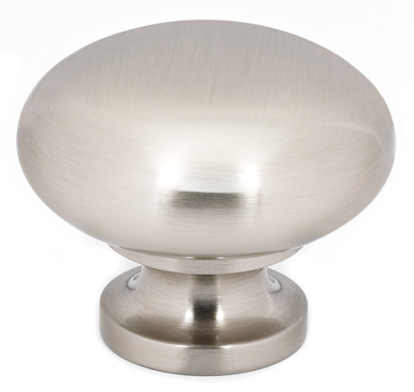 Mushroom Knob, 1.5" H x 1.75" W x 1.75" D, Satin Nickel