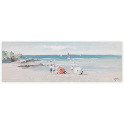 Hand -painted acrylic painting on the beach