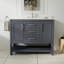 Meuble-lavabo sur pied à simple cuve 42 "- Bombay, comptoir en pierre d'ingénierie blanche, dosseret intégré et tablette de rangement ouverte