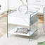 Table d'appoint en verre avec tiroirs