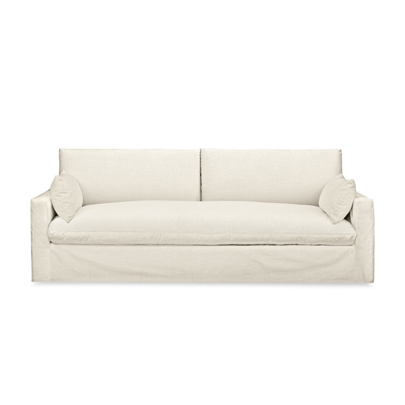 Luna 90'' Slipcovered Sofa, Conversation Pearl Basketweave