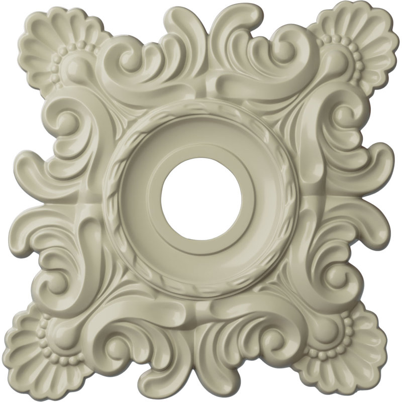 Médaillon de plafond Endurathane Granada, DE 18 po x P 3 1/2 po x P 2 1/2 po (convient aux auvents jusqu'à 6 5/8 po), fini vert athénien peint à la main