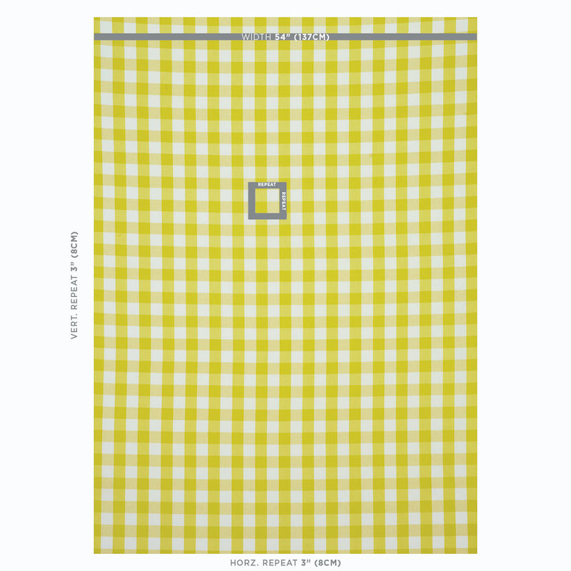 Camden Cotton Check Fabric, Yellow