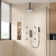 3-Function Luxury Ceiling Mount 12 Inch LED Thermostatic Shower System with 6 Body Jets