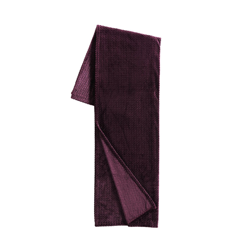 Basic Comfort Hand Woven Throw Blanket, Purple, 60" L x 50" W