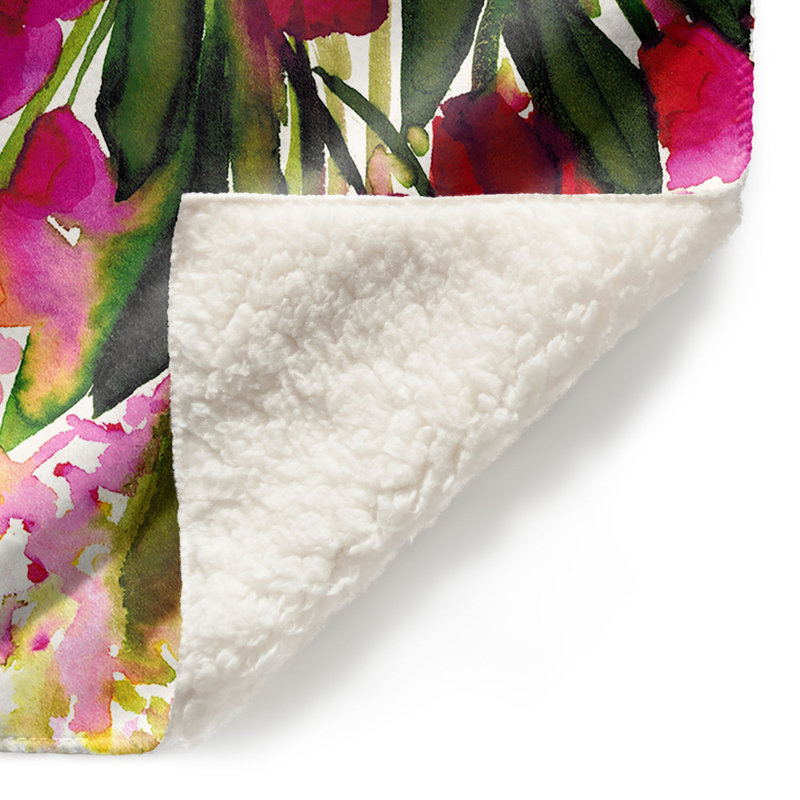 Couverture sherpa doux en arc-en-ciel botanique regency i, l 68 po x L 80 po