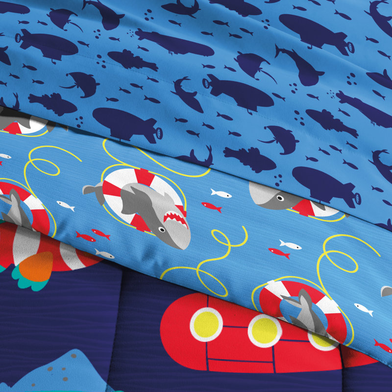 Submarine 4 - Piece Comforter Set, Twin Comforter + 3 Additional Pieces