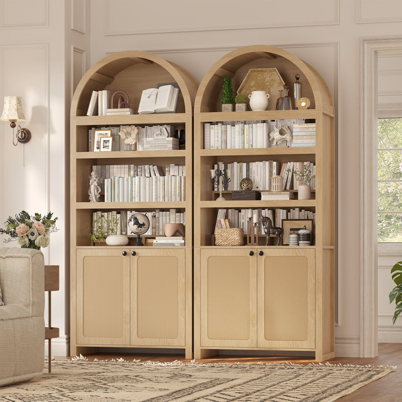 Bibliothèque de 81 po de hauteur avec arches 81 po, avec rangement
