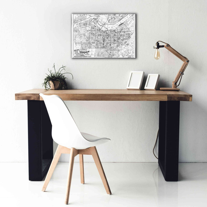 «Map of Louisville, KY 1879» par Epic Graffiti Portfolio, art mural sur toile, H 18 po x l 26 po x P 0,75 po