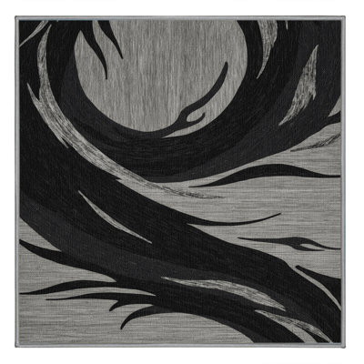 Washable Volcanic Blacks Hawaiian Area Rug