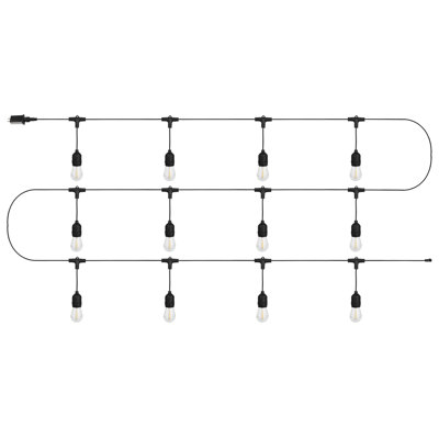 Éclairage extérieur Joniyah - 40 pi avec 12 ampoules à filament rétro DEL et douilles suspendues