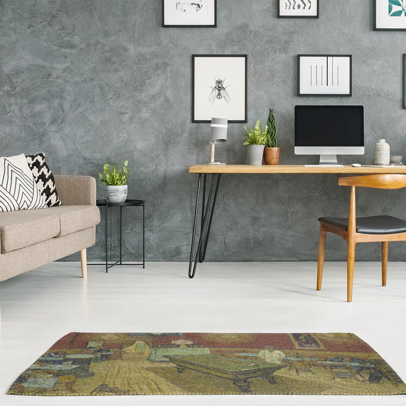 Tapis vert/brun cafaing night, Rectangle 3 pi x 5 pi