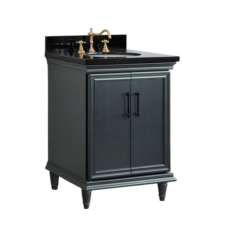 Meuble-lavabo simple et lavabo ovale, 25", Noir galaxie