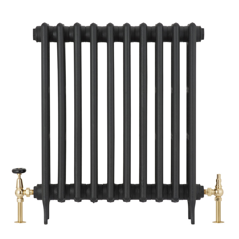Abdiel Heating Manual Radiator Valve with Wheel Head & Lockshield, Brass