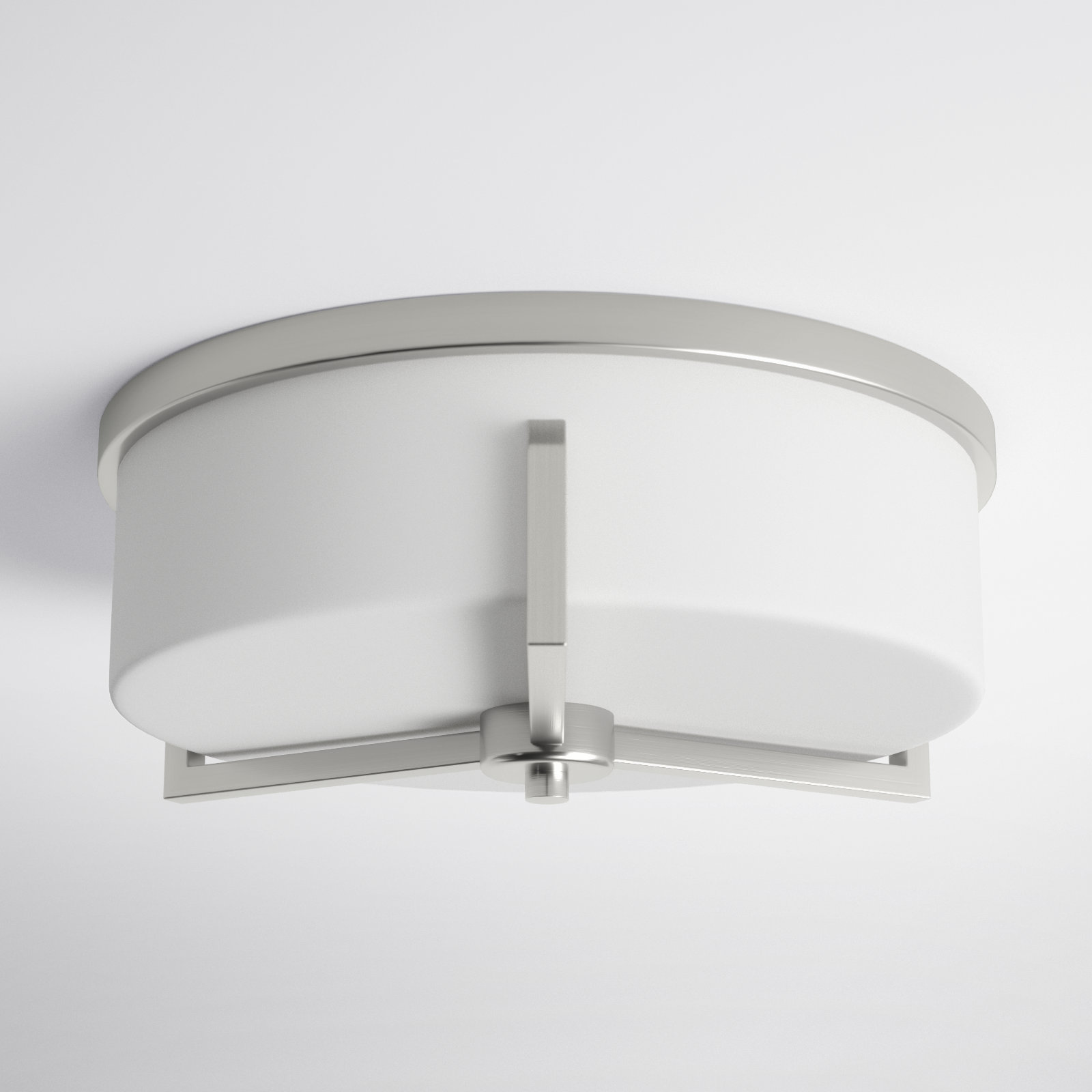 Rosolio 3 Light Glass Flush Mount, Satin Nickel