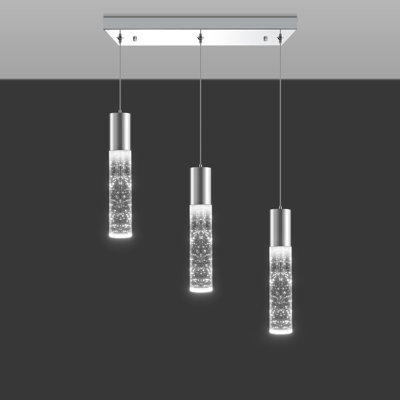 Led Bubble Crystal Chrome Dimmable Pendant