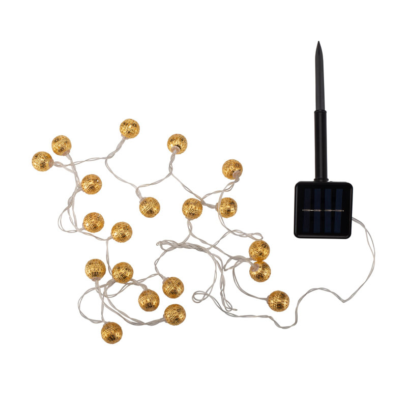Aafiyah 23.5M LED Solar Powered 10 - Bulb Rope String Light (Connects End to End)