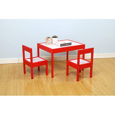 Kids 4 Piece Solid Wood Play Or Activity Table and Chair Set