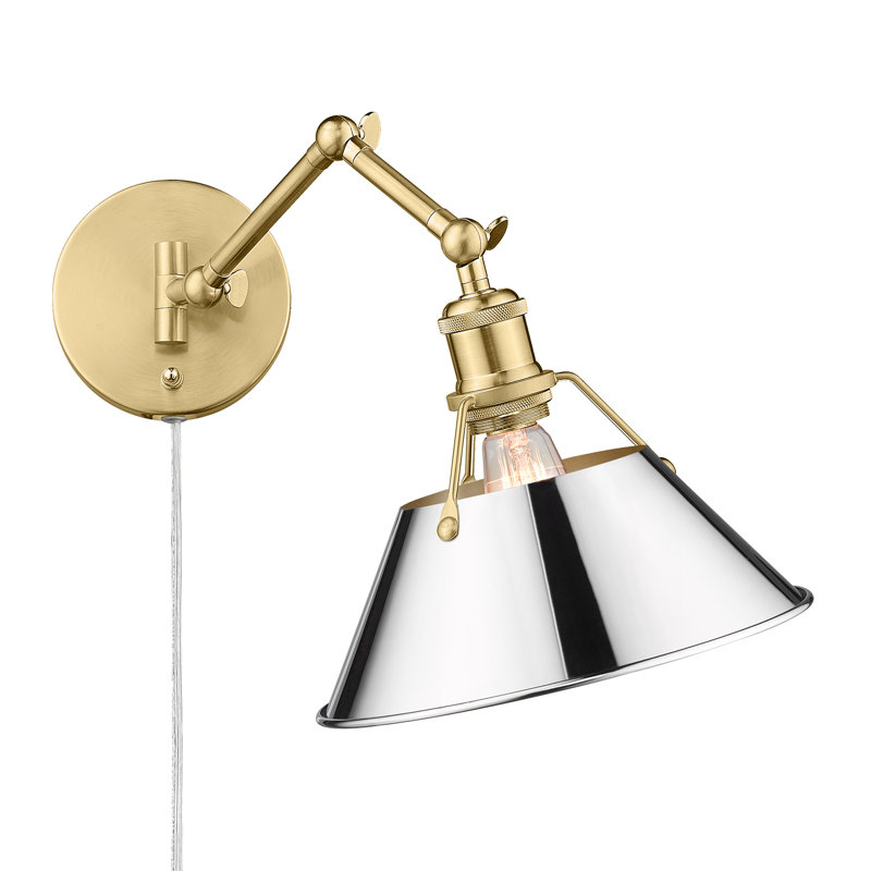 Lampe murale avec bras pivotant à 1 lumière Weatherford, Chrome, Bronze champagne brossé