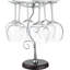 Metal Tabletop Wine Glass Rack in Brown/Silver