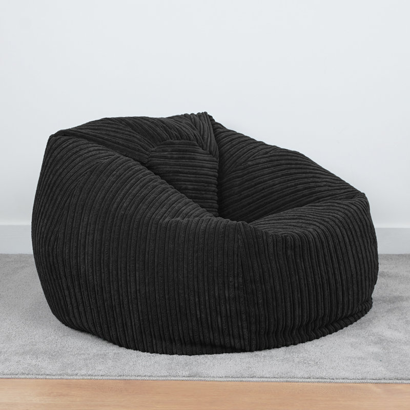 Polyester Refillable Classic Bean Bag, Black
