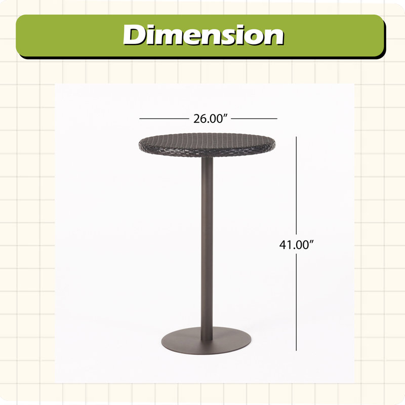 Table de bar d'extérieur en rotin PE