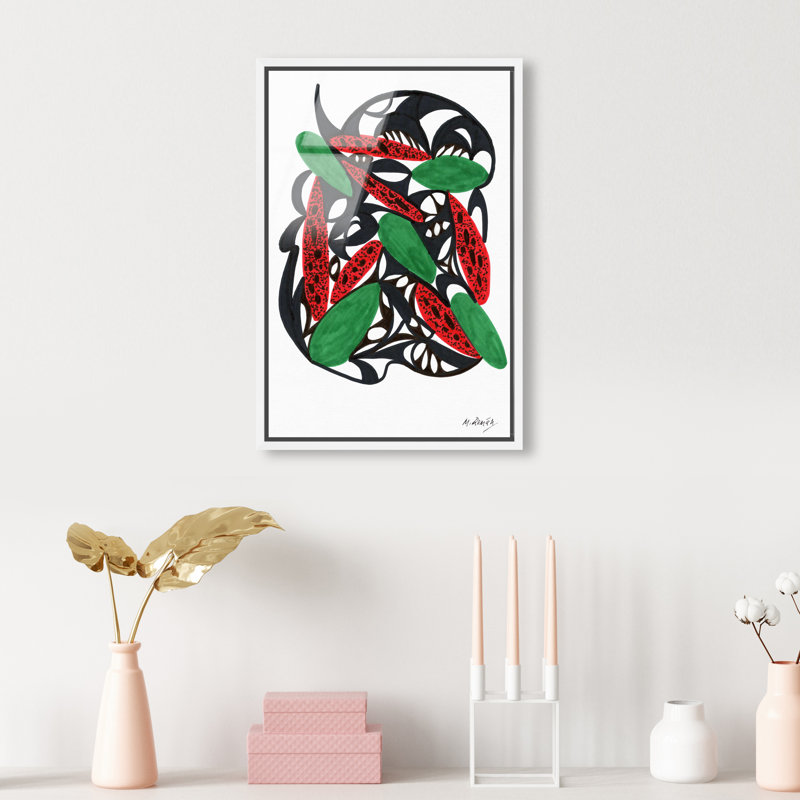 Manuel Roman - Watermelon Still Life Print by Oliver Gal, 37"H x 25"W, White Floater Frame