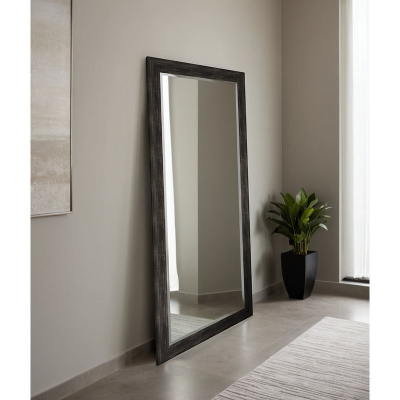 Miroir biseauté pleine longueur, Brun brossé