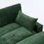 Chaise longue surdimensionnée rembourrée en chenille verte avec accoudoirs et coussins décoratifs-1717313411