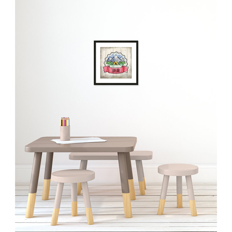 «Adventure is out There 2», art encadré, 16" H x 16" W x 1.18" D, Cadre boîte à grain de bois noir