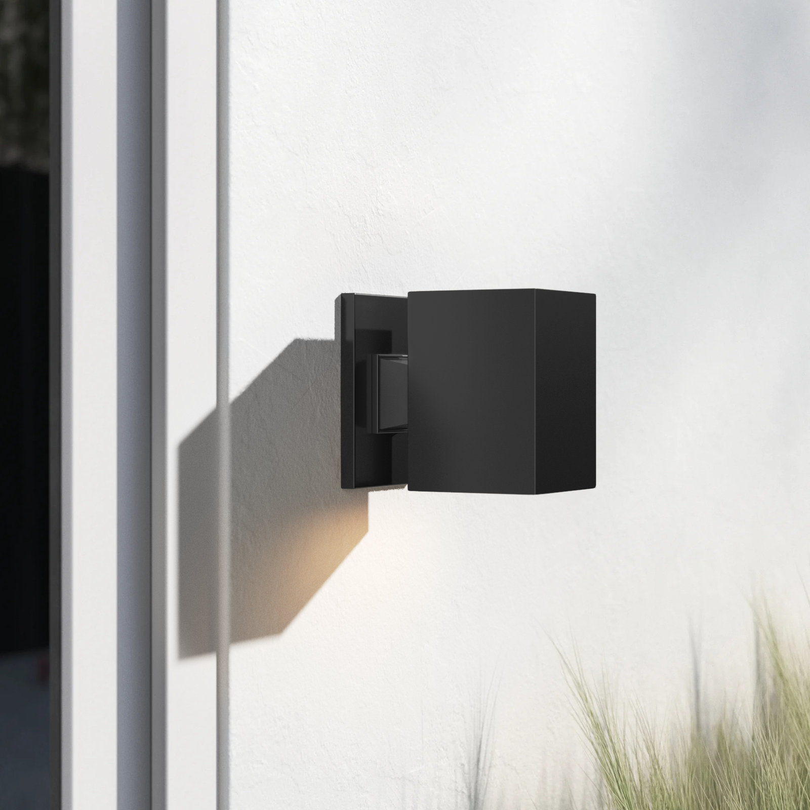 Dyer Single Light Outdoor Wall Light, Black, 7" H x 5" W x 5" D, No