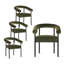 Ensemble de salle à manger à piédestal 5 pièces avec chaises rembourrées Jakie-1809882910