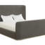 Avery Polyester Upholstered with Solid Wood Brushed Smoke Wood Finish King Bed-1837309675