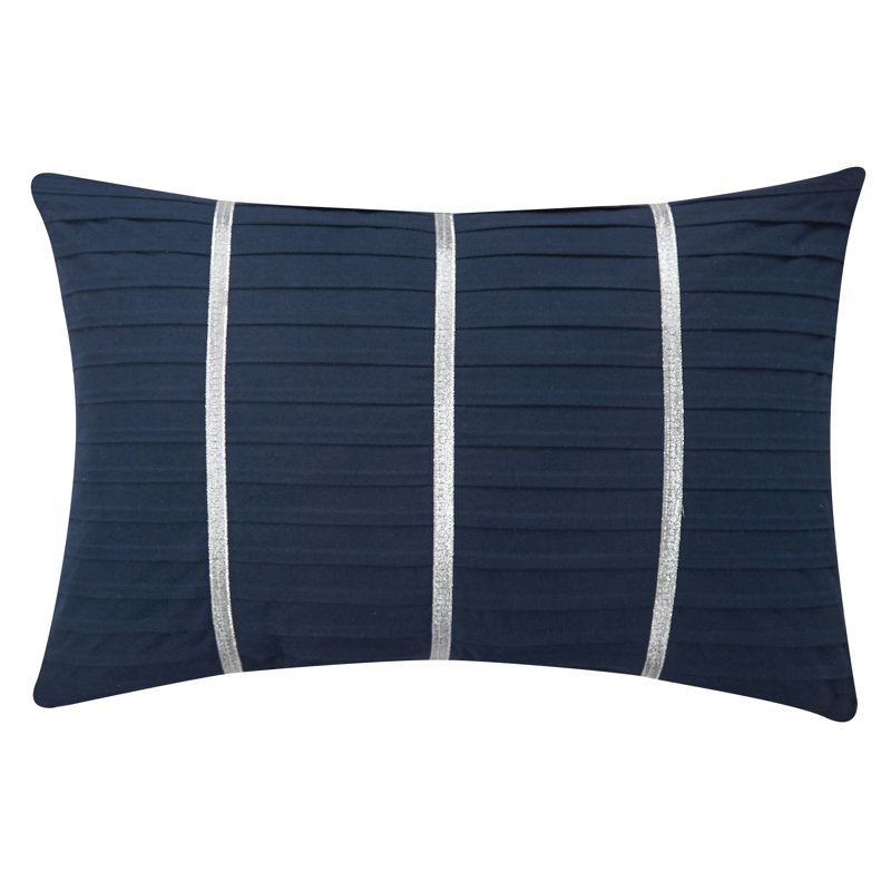 Navy Geometric Microfiber Queen Comforter Bedding Set