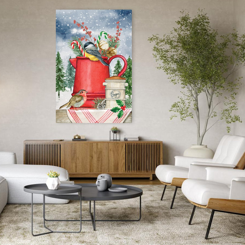 Oiseaux d'hiver, H 48 po x l 32 po