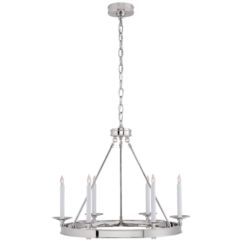 Chapman & Myers Launceton Ring Chandelier, 22" H x 27" W x 27" D, Polished Nickel