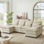 Canapé doux en U 113 po à double couche avec coussins décoratifs 113 po Chenille-1674043903