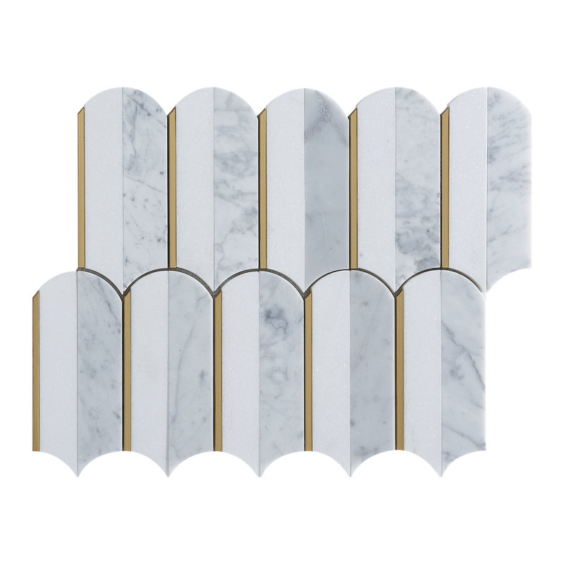 Water Jet 3.75" x 6" Novelty Mosaic Wall & Floor Tile